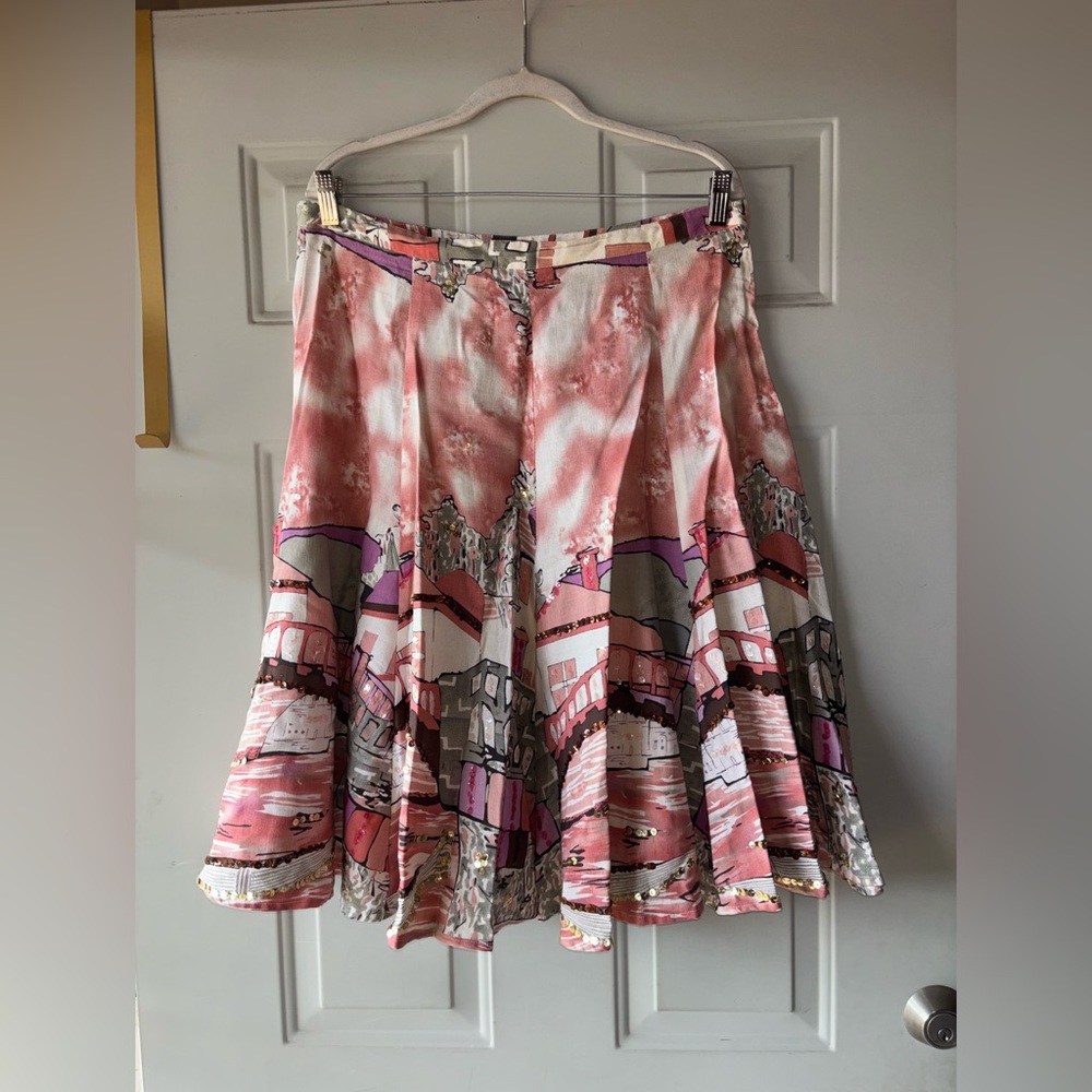 Kaktus boho sequin embellished full circle skirt size L